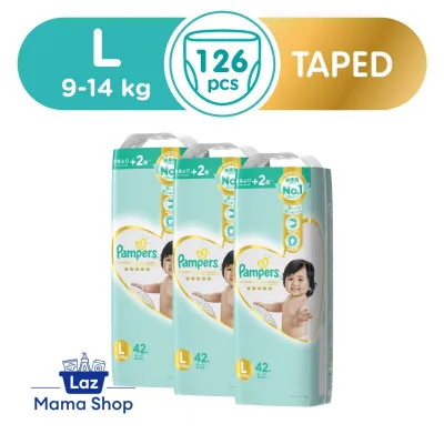Pampers Diaper Premium Care Taped L - 40Pcs x 4 (Bundle of 4) (Laz Mama Shop)