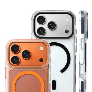 For Magsafe Magnetic Electroplating Lens Frame Transparent Hard Case for iPhone 17Pro 16 16Pro 17Pro Max Clear Shockproof Cover