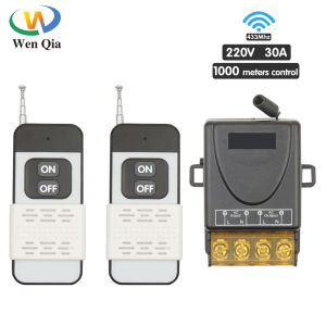 WenQia Công Tắc Điều Khiển Từ Xa Không Dây Bộ Thu Rơ Le AC 110V/220V/230V/240V 30A Với Bộ Phát Tầm Xa 1000M Cho Máy Bơm Đèn Chiếu Sáng Thiết Bị Điện Điện Gia Đình
