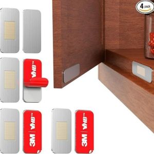 GOLFDIN Siêu Khóa cửa tủ từ tính Tự dính Thép không gỉ Khóa tủ dán Keo dán Dễ dàng cài đặt Khóa từ tính Cửa tủ