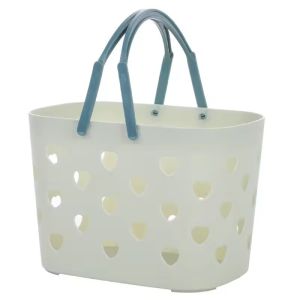 Tulip Home Furnishings Store Bath Shower Caddy Basket Plastic Toiletry Organizer Rectangular Portable Handle Bakul Mandi Rumah Tangga