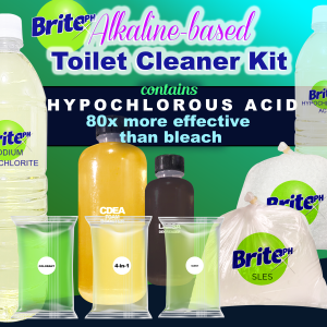 Toilet Bowl Cleaner Kit DIY (Alkaline-Based) with Hypochlorous Acid now with All-in-one!!!