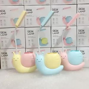 LED Childrens Bedroom Study Table Lamp  Cute Cartoon Snail USB Charging Reading Light  Energy Saving Eye Protection Desk Lamp