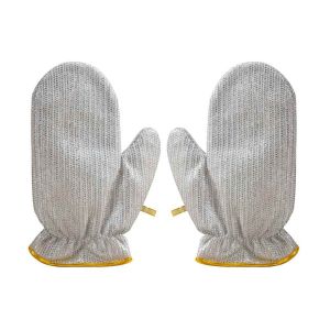 Set 1 Đôi Găng Tay Dây Thép Rửa Chén Chống Nước Bền Bỉ Cách Nhiệt Dày Dặn Dùng Cho Nhà Bếp Loại Bỏ Rỉ Sét Vết Bẩn BAUHO