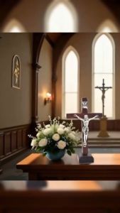 HB Crucifix Wall Cross Wooden Cross With Stand Jesus Cross Decor 1Pc