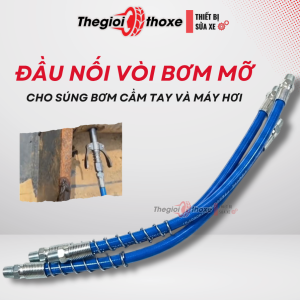 Dây bơm mỡ 30CM có lò xo Chống Gãy Gập - Dây nối đầu bơm mỡ và súng bơm mỡ cầm tay khí nén - Thế Giới Thợ Xe