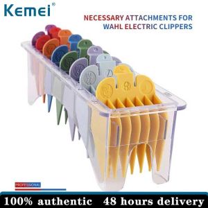 Kemei Professional Hair Trimmer Limit Comb 8 Pcs Universal Hair Clipper Limit Combs Guide Guard Attachment Size Salon Styler Tools