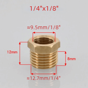 YESMILE Brass Brass Hex Bushing Hex 1/8 1/4 3/8 1/2 3/4 Reducer Pipe Fitting Coupler Threaded Reducing Coupler