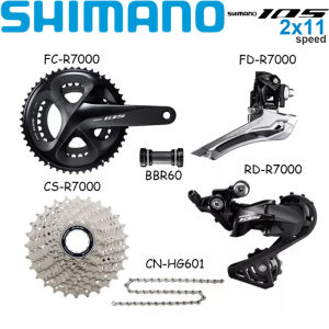 SHIMANO 105 R7000 R7020 Hydraulic Disc Brake Groupset 2x11s R7100 Crankeset Derailleur R7020 Shifter R7070 Brake BBR60 Chain Road Bike Parts
