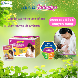 Lợi Sữa TADAVINA H30 gói - Giúp lợi sữa tăng tiết sữa và giảm nguy cơ tắc tuyến sữa mẹ sau sinh