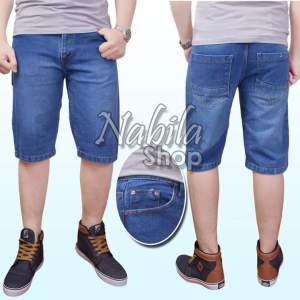 TURUN HARGA - CELANA JEANS PENDEK PRIA - JEANS - CELANA PENDEK BIRU TUA - HITAM - BLITZ - REDY 26-44