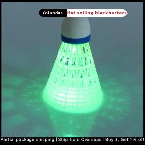 [Yolandas] 1Pcs Lighting Badminton Head LED Luminous Colorful Goose Feather Shuttlecock Outdoor Entertainment Night Training Ball