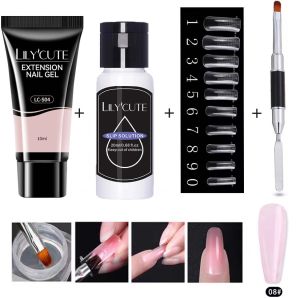 Bộ Gel UV Làm Móng Nhanh Trong Suốt Màu Hồng 4 Cái/bộ Dành Cho Móng Bộ Gel Làm Móng Nối Dài Bộ Dụng Cụ Làm Móng Tay Đầu Khuôn Nối Dài Móng Tay
