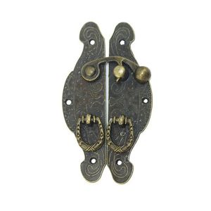 BAGUO có vít Phong cách cổ điển Phần cứng Trang trí bằng đồng thau Móc Vỏ trang trí Hộp trang sức Khóa Khóa đồ đạc Khóa móc Chốt