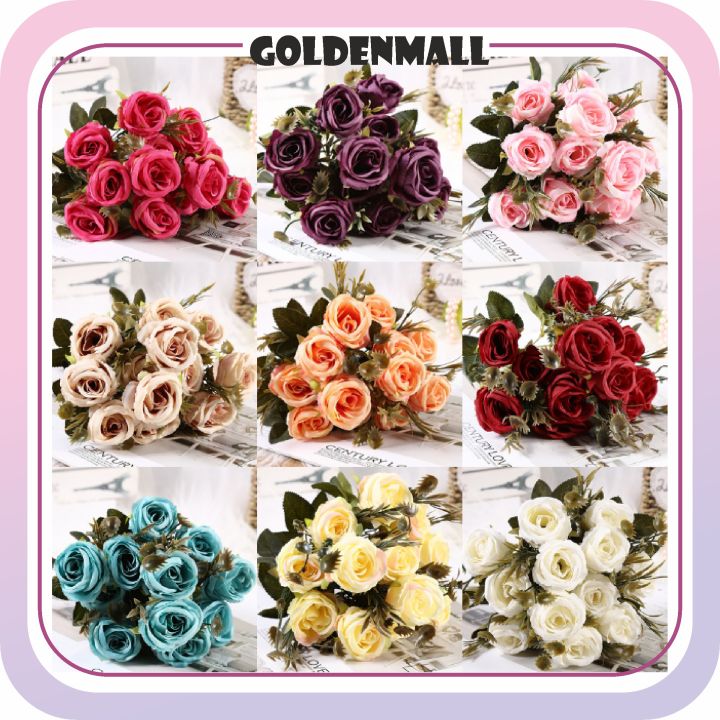 Bunga Mawar Persian Artificial Buket Bouquet Bunga Palsu Plastik Buatan Imitasi Hias Dekor BG134