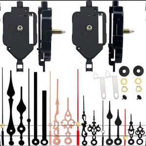 2 gói con lắc Đồng hồ Cơ học Bộ dụng cụ thay thế thạch anh chuyển động đồng hồ với 6 cặp kim đồng hồ để sửa chữa đồng hồ tự làm
