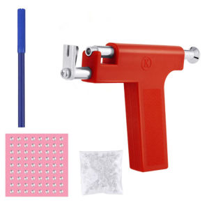 Premium Ear Piercing Gun Kit with 98pcs Earring Studs - No Pain Body Piercing Tool for Ears Nose and Navel
