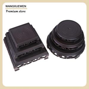 [COD] Sâu Màu Nâu Khắc Bằng Gỗ Nhìn Nhựa Cơ Sở Khay Lọ Hoa Chủ Vòng Vuông Đa Chức Năng Ấm Trà Bình Cá Tank Cơ Sở