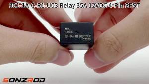 3-Pack 301-1A-C-R1-U03 Relay - 35A 12VDC 4-Pin SPST Automotive Relay - Multi-Purpose Use for Lights/Fans/Pumps - Compatible with Select Hyundai/Kia Vehicles