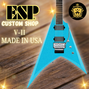ESP USA Custom Shop V-II FR Floyd Rose EMG / Seymour Duncan Arctic Blue Sparkle Electric Guitar with Hardcase (Preorder)