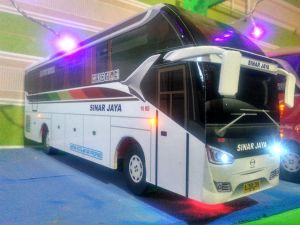 Miniatur bus bis Sinar jaya SR2 + Lampu