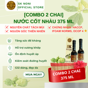 COMBO 2 CHAI Nước Cốt Trái Nhàu Cà Mau SK Noni Juice Premium 375 ml