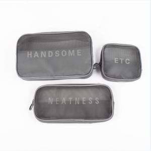 Double.lucky กระเป๋าเครื่องสำอางแบบตาข่าย กระเป๋าจัดระบียบ สำหรับใส่เครื่องสำอาง