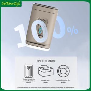 【Arrive 1-3 Days】 Camping Light Electric Air Pump 1200mAh Handheld Air Compressor 100LM Outdoor Inflatable Pump 4000Pa USB Rechargeable for Inflatable Cushions Air Beds
