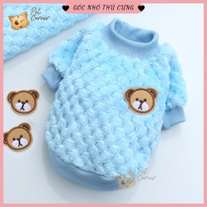 Áo nỉ lông cao cấp họa tiết gấu cho thú cưng áo cho chó mèo mùa đông
