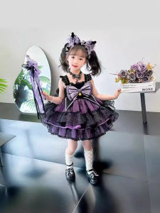Dress Atau Gaun Anak Perempuan Import Kuromi Karakter Haloween Sayap Pita Dada Cute Bisa Cod