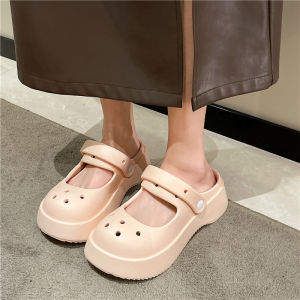 KDAShop ส่งในไทย🚚รองเท้าแตะผญออกแบบมาใหม่น่ารักไม่ซ้ำใคร รองเท้าแตะแบบสวมมีสายรัดหลังมีรูระบายระบายอากาศดี รองเท้าแตะแฟชั่นหัวโตสีพื้นไม่พิมพ์ลวดลายสุภาพได้ทุกโอากาส 💗