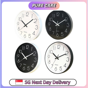【Pure Care】 Quartz Silent Nate Simple Elegant Wall Clock with a Minimalist Design for Modern Living Rooms