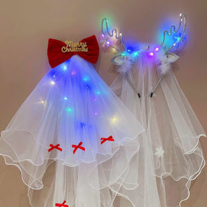 【Keep_Real】 ที่คาดผมเขากวาง LED กิ๊บติดผมคริสต์มาส เครื่องประดับผมคริสต์มาส ของตกแต่งปาร์ตี้ แต่งวันคริสต์มาส ที่คาดผม