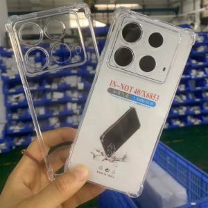 Casing Infinix Note 40 / 40 Pro 4G / 40 Pro 5G / 40 Pro Plus Silikon Clear Bening Anti Jatuh Soft Case Handphone Free Ring Standing Hp