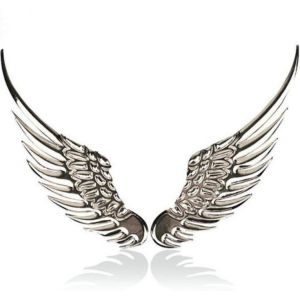 Bộ 2 Cánh Chim Thiên Thần Kim Loại 3D Logo Cánh Chim Dán Nắp Capo Xe Ô Tô Tạo Điểm Nhấn Cho Xe Hơi
