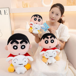 Genuine Crayon Shin-chan Doll Hold Shiro Plush Toys Kawaii Soft Stuffed Dolls Girls Boys Birthday Christmas Gift Movie Plush Toys