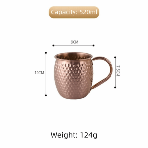 MUSASI Thép không gỉ Cốc Moscow Mule 520ml Chống gỉ Cốc bia Sáng tạo Dung lượng lớn Cốc đựng đồ uống lạnh Cốc cà phê