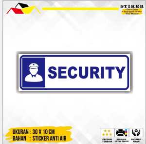 STIKER Tulisan SECURITY Ukuran 10 x 30 cm