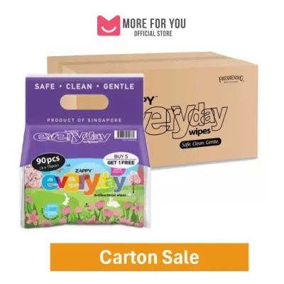 💕MORE FOR YOU💕 Zappy Everyday Antibacterial Wet Wipes 15s (36 packets)