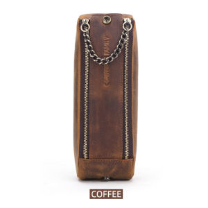 CONTACTS FAMILY Leather Zipper Pen Pencil Case Bag Handmade Vintage Creative School Stationary Pen Pouch Holder Large Capacity2026