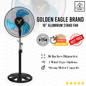 16\" Aluminum Industrial Electric Stand Fan High Performance Three Speed (Golden Eagle GSF-16F)