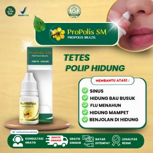 [BISA COD] Propolis Sm - Herbal Sinusitis Polip Hidung Hidung Bernanah Radang Hidung Hidung Infeksi Hidung Gatal Benjolan Hidung Hidung Bau Busuk Hidung Mampet Alergi Hidung 100% Original Alami Bersertifikat Halal Dan POM