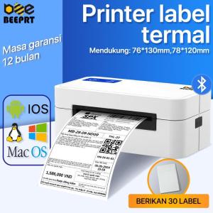 Printer Label BEEPRT Printer Resi Thermal Barcode Tipe QR-368CBT USB+BLUETOOTH Free 30 Sheet STACK Label Tanpa Tinta