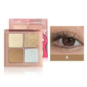 Pelat Eye Shadow Empat Warna Beruang Stroberi Pelat Eye Shadow Payet Berkilau Mutiara Matte COD -🌈Ninestar