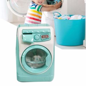YDIJEJ ของขวัญสำหรับเด็ก ของตกแต่งบ้านตุ๊กตา เครื่องใช้ในครัวเรือนขนาดเล็ก เครื่องซักผ้ารุ่น น้ำยาล้างแปรงแต่งหน้า ตะกร้าจำลอง เครื่องซักผ้าไฟฟ้าขนาดเล็ก ของเล่นเครื่องซักผ้าจำลอง เติมน้ำของเล่น มินิเฟอร์นิเจอร์