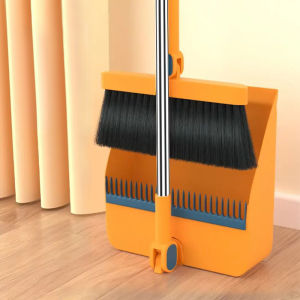 Broom Dustpan Set Long Handle Household Folding Standing Non Stick Hair Rotating Sweeping Tool Folding Broom Dustpan Set Household Broom