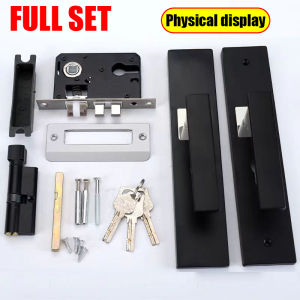 Germany Alloy Square Main Door Lock Set With Anti-theft Lock Core Sturdy Durable Black Design Indoor Outdoor Silent Doorlock Door knob Hardware Lock Doorknob Split Mute heavy duty