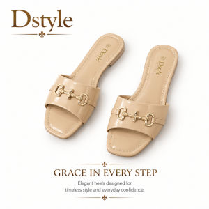 Fashion Women Flat Slippers With Metal Buckle Square Toe Sandals Casual Summer Sandals for Women Multi Color 3018-18