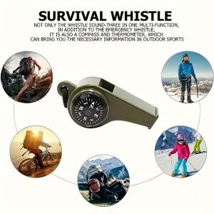 3-in-1 Emergency Survival Whistle Compass Referee Cheerleading Whistle Camping Hiking Outdoor Camping Whistle