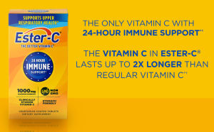 Viên uống Ester-C Vitamin C 1000MG 120 viên cho người bị bao tử không làm đau dạ dày dễ hấp thụ từ Mỹ - Hoplus